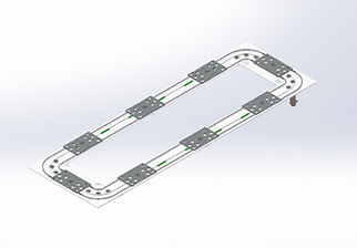 平面双轨，矩形底板链条，环轨300/1000，8/0T，重载