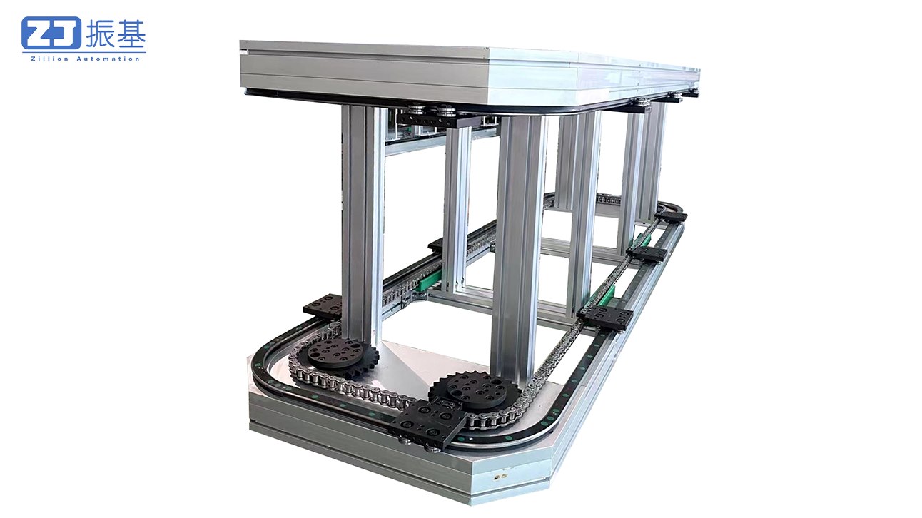 矩形双底板上下双轨环形导轨输送线