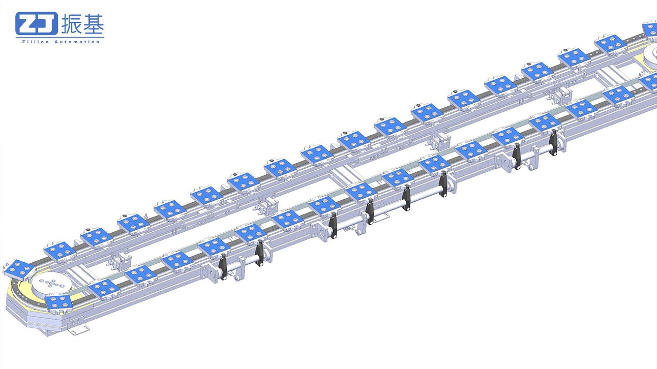 同步带椭圆型材环形轨道输送机