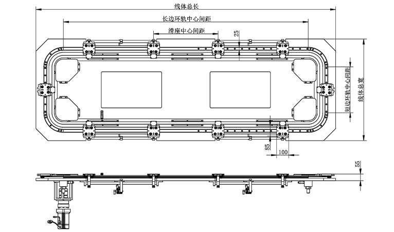 矩形弯轨轨道系统