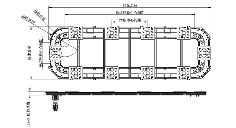 内外双轨环形导轨输送线