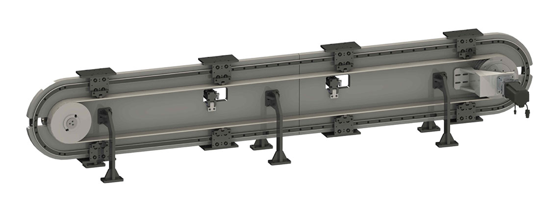 立式双轨同步带环形导轨输送线