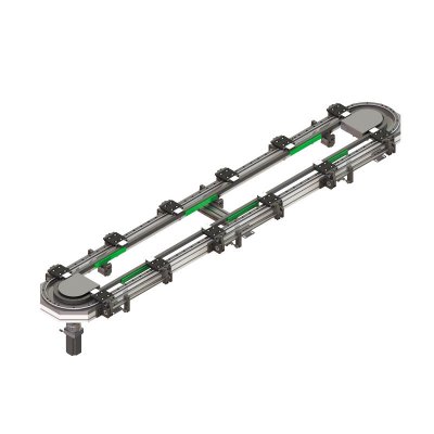 25 Series oval profile structure chain driven circular guideway conveyor