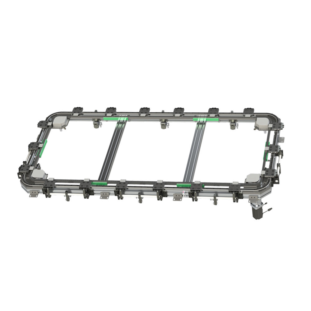 44 Series rectangular profile structure chain driven circular guideway conveyor