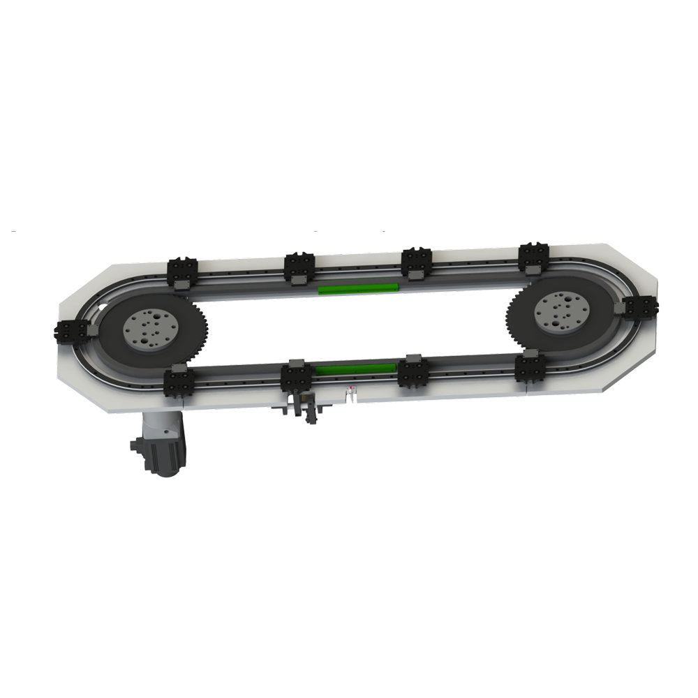 25 Series oval base plate structure chain driven circular guideway conveyor