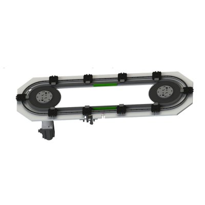 25 Series oval base plate structure chain driven circular guideway conveyor