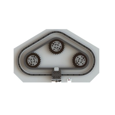 Special-shaped structure triangle series chain circular guideway conveyor